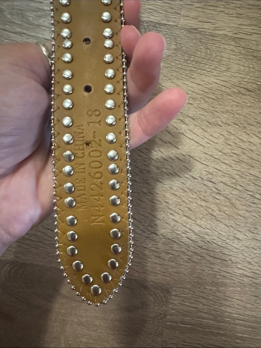 Jeweled Brown Leather Western Belt with Silver Buckle